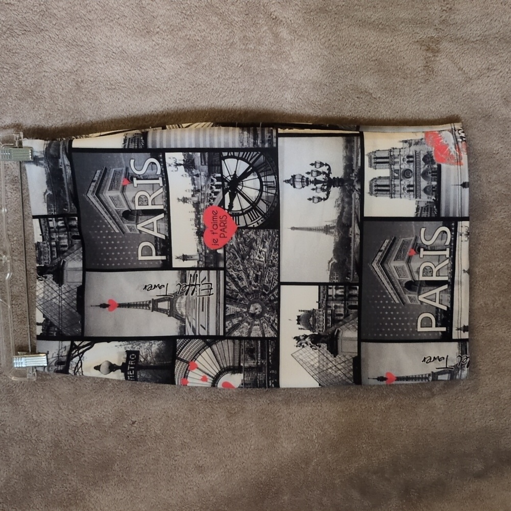 Paris Themed Skirt with Red Accents